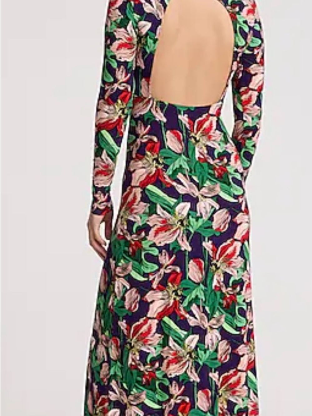 Floral Express Open-Back Maxi Dress NWOT sz XL purple red
